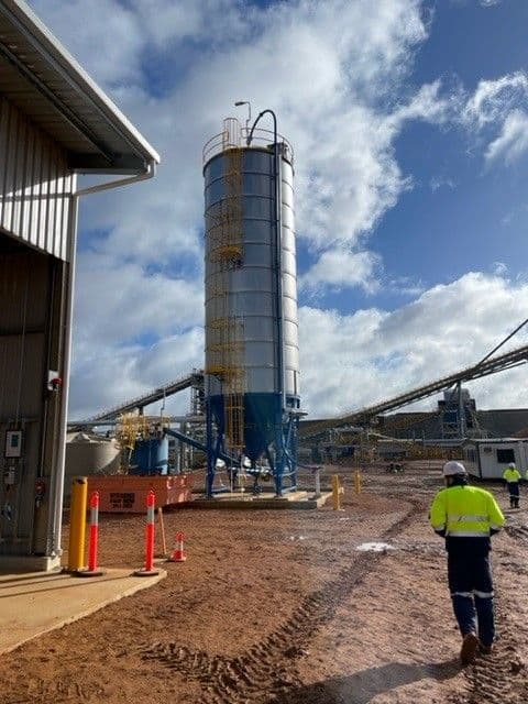 A new soda ash silo.